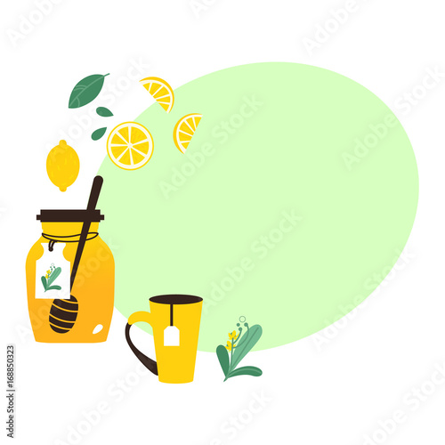 Set of flu, cold, influenza treatment objects, elements, flat vector illustration isolated on white background. Collection of flat style flu, cold, influenza themed design elements, objects, pills