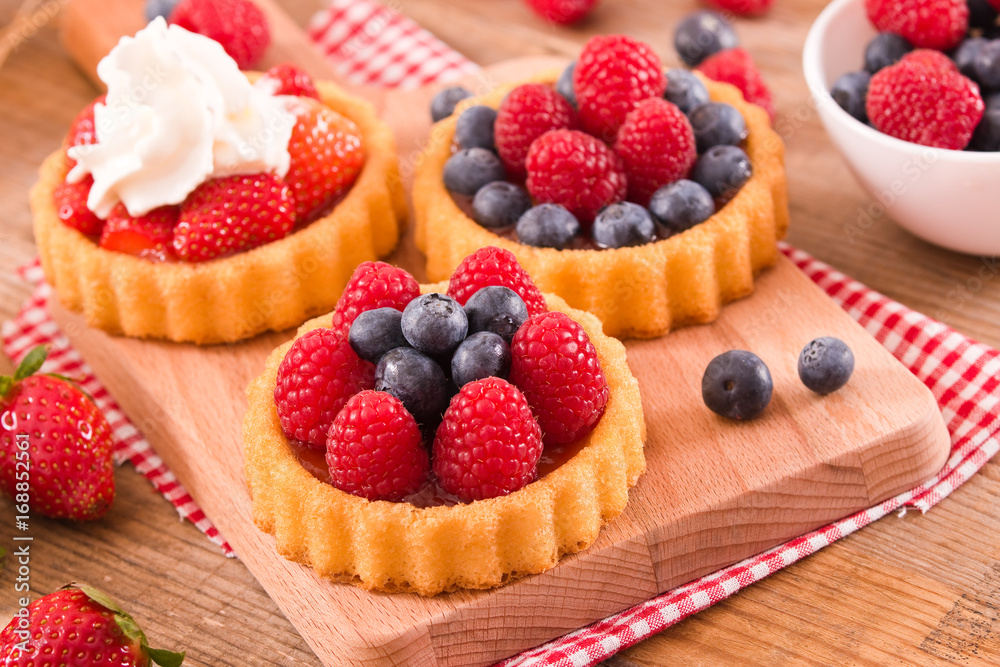 Tartlets with forest fruits. Tartlets with forest fruits.