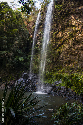 Twin Falls waterfall located in Springbrook National Park.