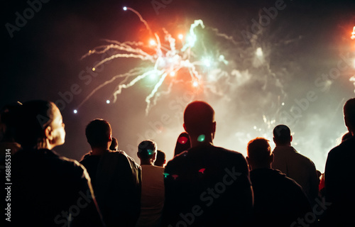 Crowd watching fireworks © NDABCREATIVITY