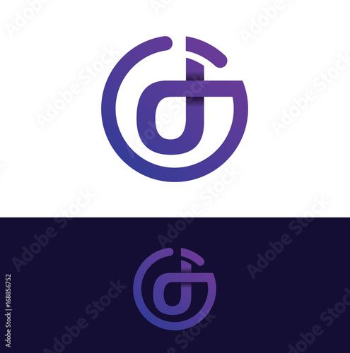 DJ abstract letters. cool logo for the DJ party
