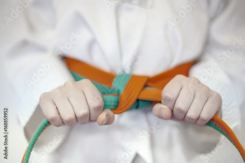 The karate child with belt