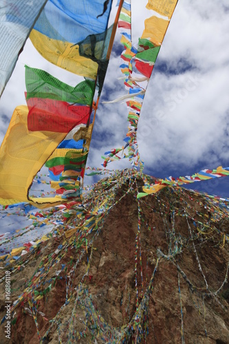 Pray flags at Namtso lake,Tibet China