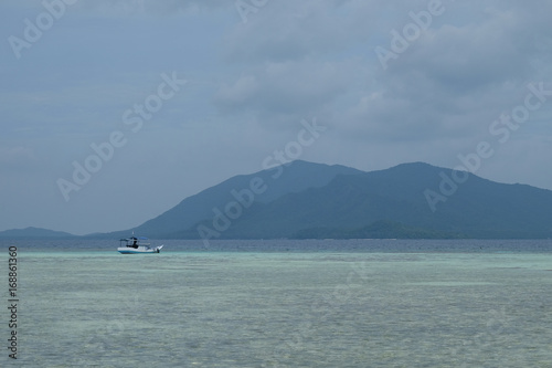 fishing boat at the coral reef close to Karimunjawa island