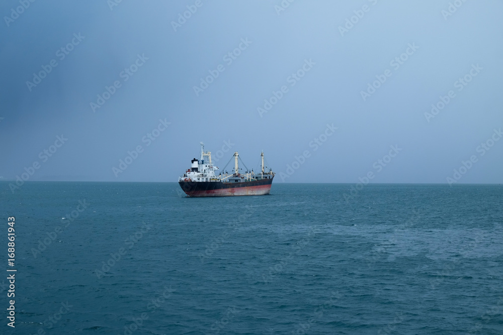 cargo ship on the java sea
