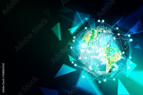Abstract technology background. Global network business marketing. World wide business concept.
