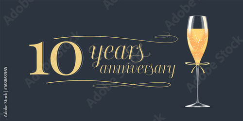 10 years anniversary vector icon, logo