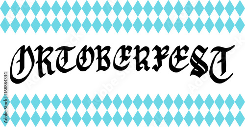 Oktoberfest Gothic calligraphy for beer festival flyer, poster. Vector handwritten inscription for brewery label, badge.