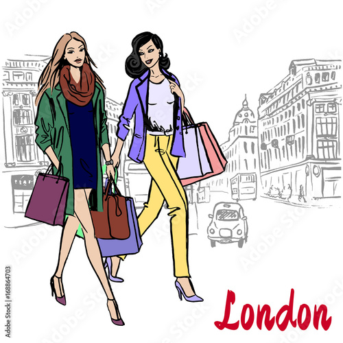 Women walking in London