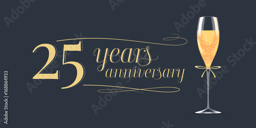 25 years anniversary vector icon, logo
