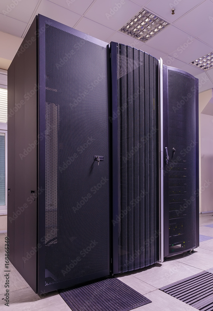 Black servers and hardwares in an internet data center Black servers and hardwares in an internet data center
