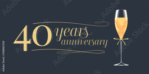 40 years anniversary vector icon, logo