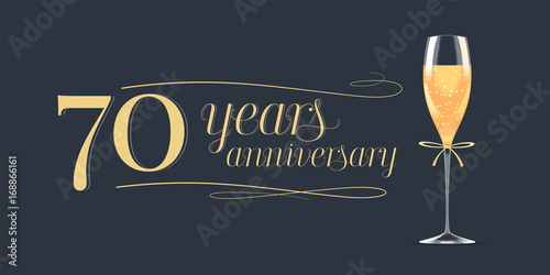 70 years anniversary vector icon, logo