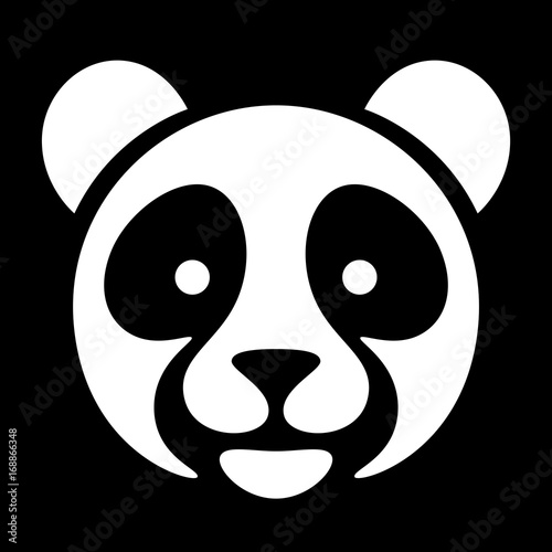 Fototapeta Naklejka Na Ścianę i Meble -  Panda head on a black background