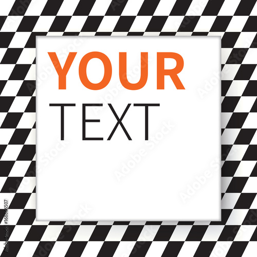 Square Format paper design vector with text, picture frame and shadow