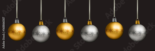 goldene und silberne Christbaumkugeln - Banner - Sammlung