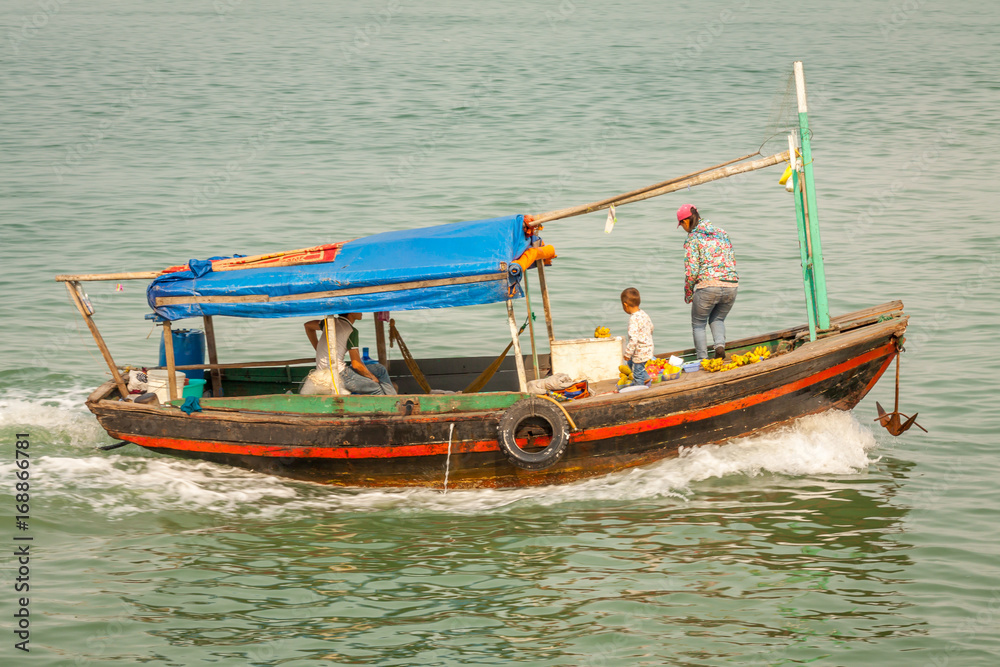 Cruising in Halong Bay, Vietnam Cruising in Halong Bay, Vietnam