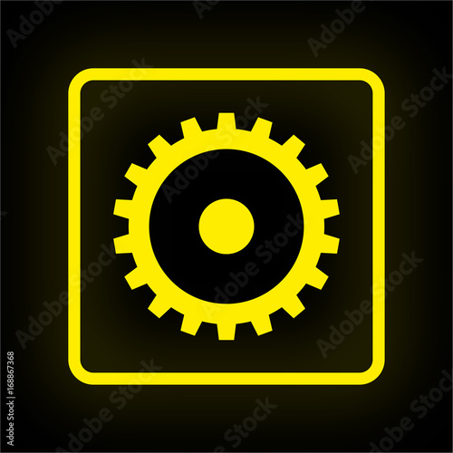 Neon Button App - Zahnrad Optionen