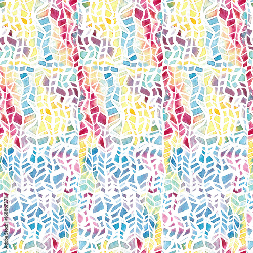 Watercolor hand drawn abstract art seamless pattern background