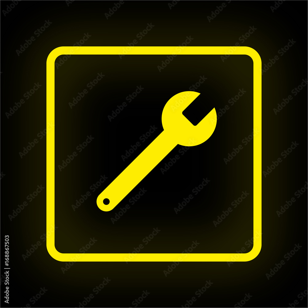 Neon Button App - Schraubenschlüssel Werkstatt Neon Button App - Schraubenschlüssel Werkstatt