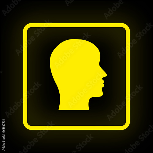 Neon Button App - Kopf Profil