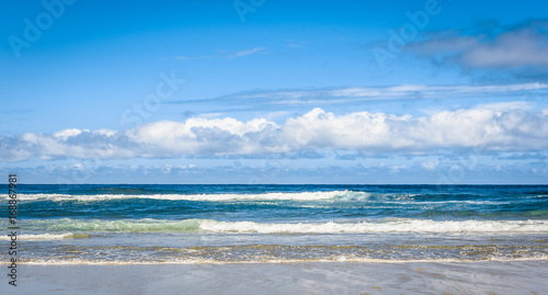 Fototapeta Naklejka Na Ścianę i Meble -  Tropical sandy beach and sea of Atlantic ocean in Spain.