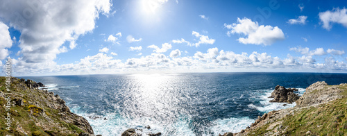Fotografering View of atlantic ocean rocky cliffs -  Cabo Tourinan Spain.