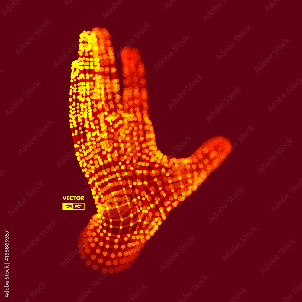 Human Arm. Hand Model. Connection structure. Future technology concept. 3D Vector illustration. Human Arm. Hand Model. Connection structure. Future technology concept. 3D Vector illustration.