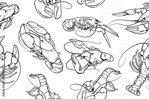 Seamless tiling pattern can be used for wallpaper, pattern fills, web page background, food textures, crayfish wrapping paper