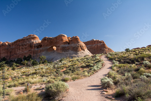 Path leading to the arch in Arches National Park, Moab, Utah, USA