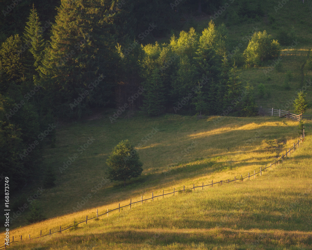 Fototapeta premium Majestic sunset in the mountains landscape.