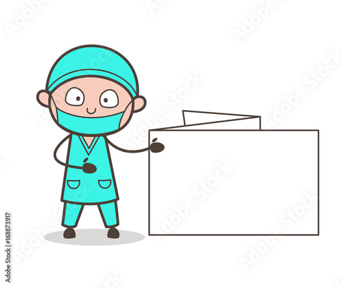 Cartoon Dentist Giving Dental Tips Vector Concept