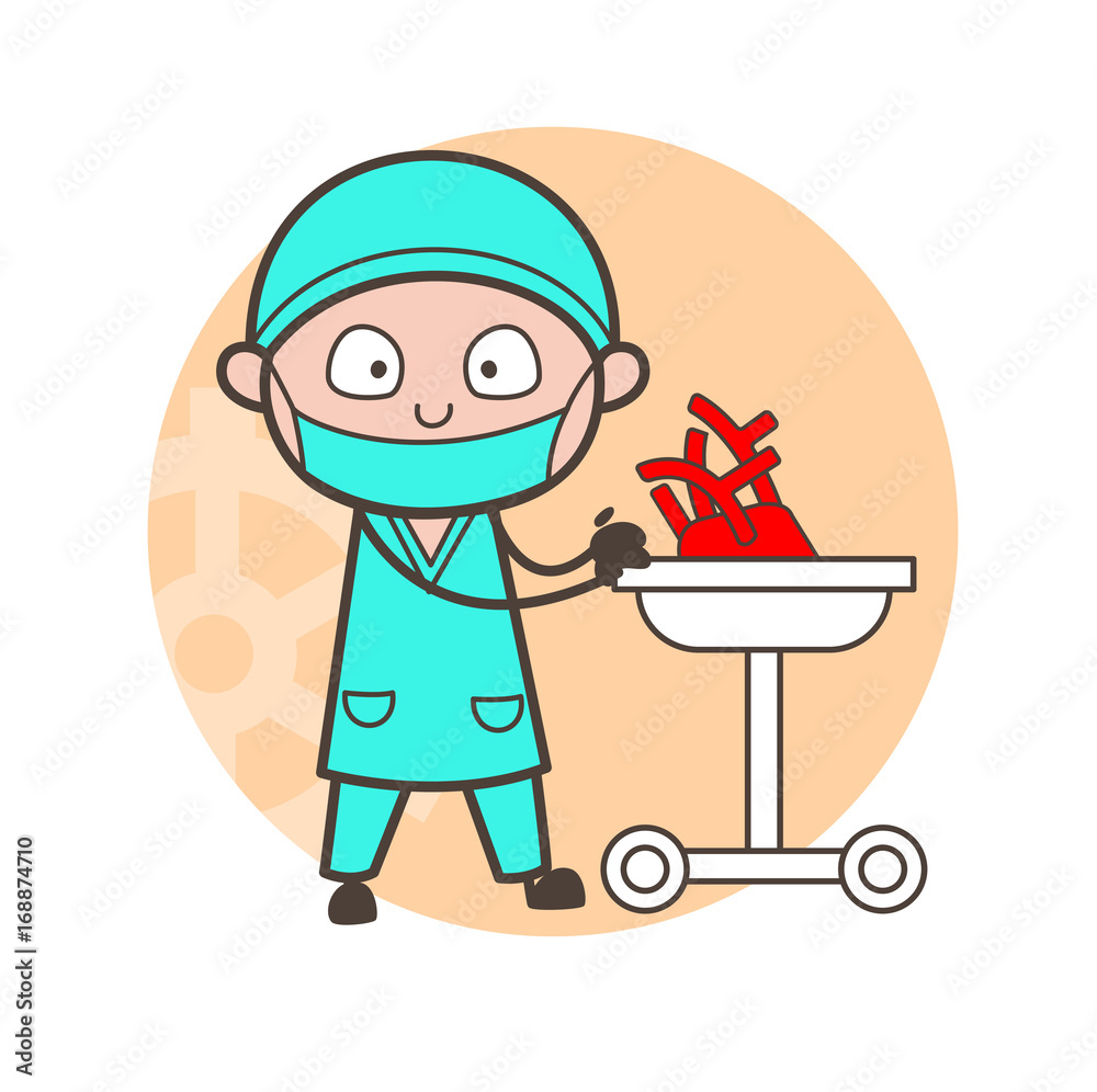 Cartoon Cardiologist with Human Heart for Examine Vector Concept Cartoon Cardiologist with Human Heart for Examine Vector Concept