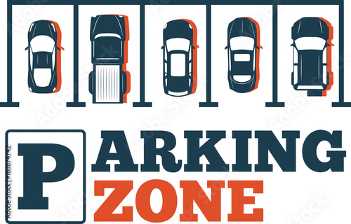 Parking zone poster in minimalist style