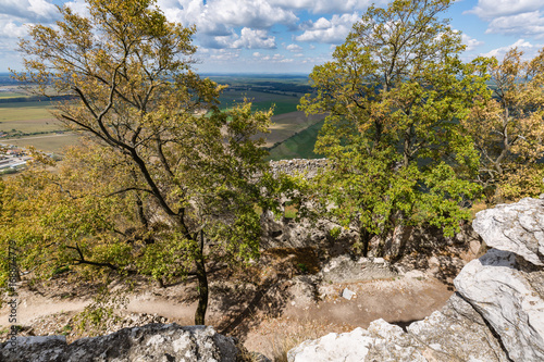 Landscape under the ruins of the medieval castle 