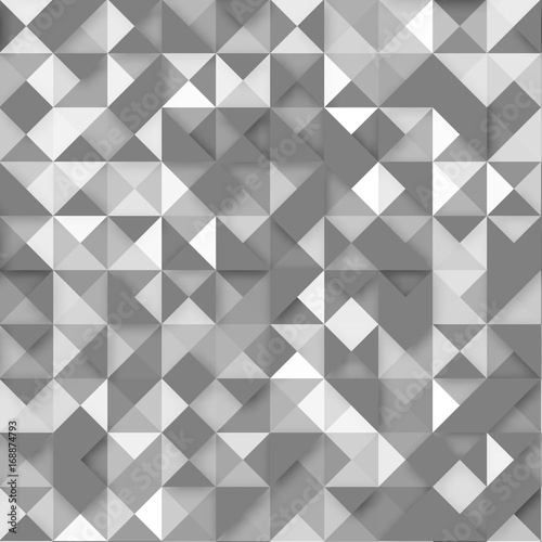 Vector seamless pattern white triangles of different transparency with an effect overlay on a gray background for your design, print and internet