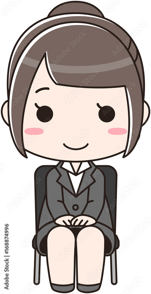 面接で少し不満顔を見せる就活中の女性のイラスト 黒い椅子 Stock Vector Adobe Stock 面接で少し不満顔を見せる就活中の女性のイラスト 黒い椅子 Stock Vector Adobe Stock