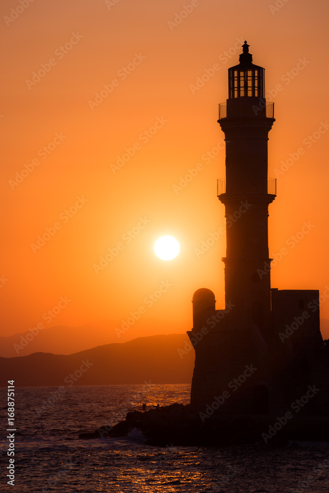 Picture of lighthouse sihoulette in the sunset Picture of lighthouse sihoulette in the sunset