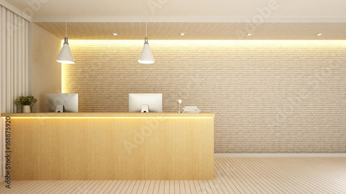 reception in lobby for artwork of hotel or Office - 3D Rendering photo