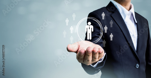 Schilderij op canvas Human resources, CRM and recruitment business concept, Copy space