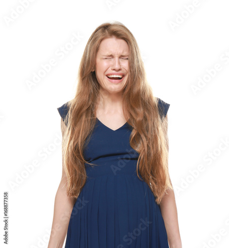 Emotional pregnant woman on...