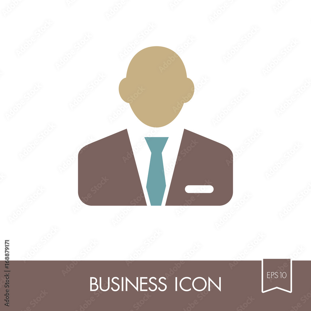 User icon of man in business suit outline icon