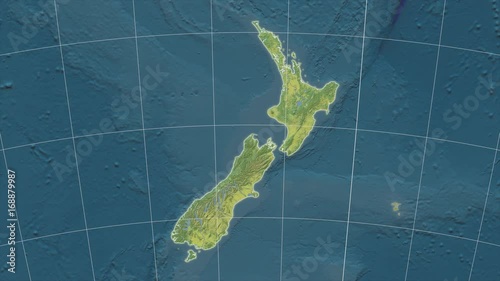 New Zealand and neighborhood. Topographic