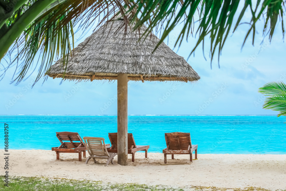 Beautiful sea beach at tropical resort Beautiful sea beach at tropical resort
