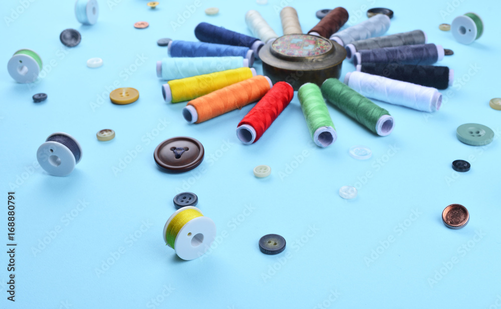 Background with sewing tools and accessories. Background with sewing tools and accessories.