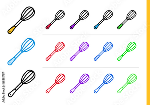 Unique linear icons with different color. Suitable for banners and other types of design