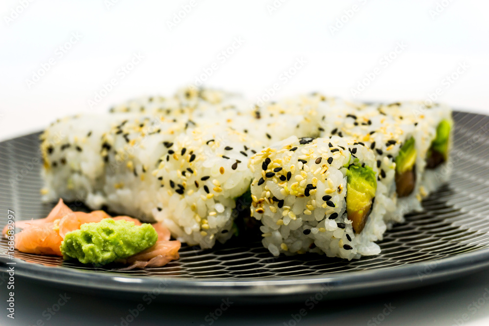 fresh sushi traditional japanese food on the table fresh sushi traditional japanese food on the table