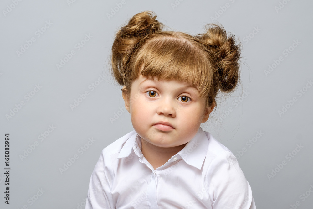Portrait of unhappy little girl Portrait of unhappy little girl