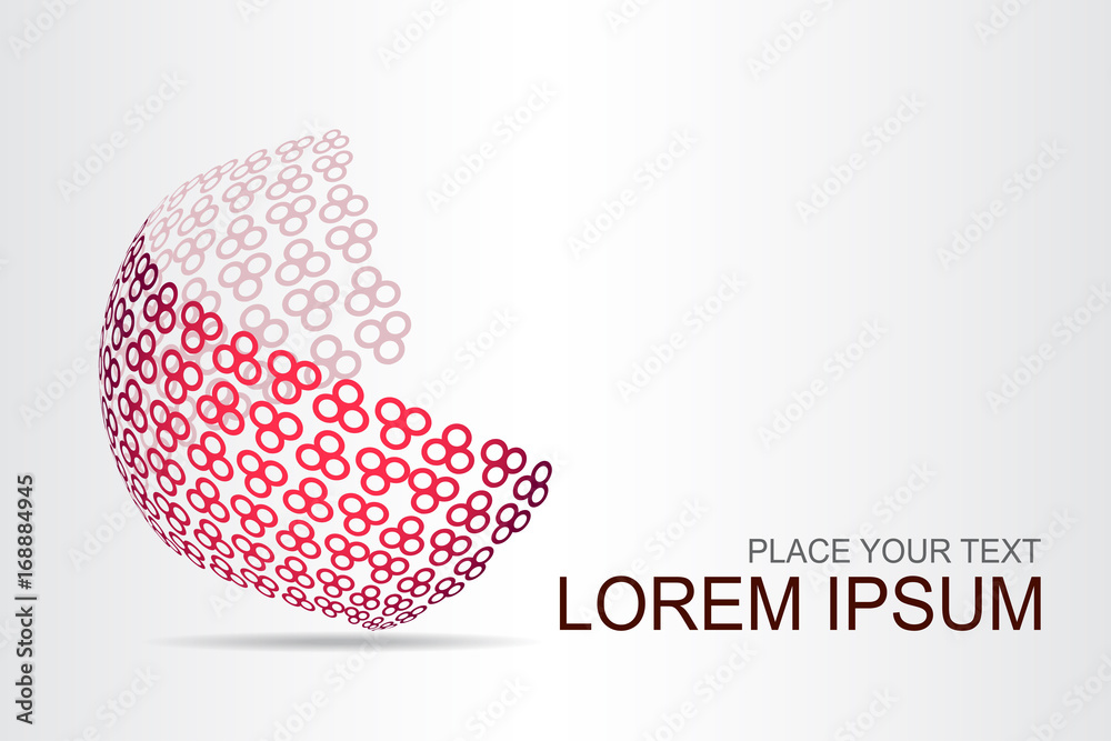 Logo stylized spherical surface with abstract shapes Logo stylized spherical surface with abstract shapes
