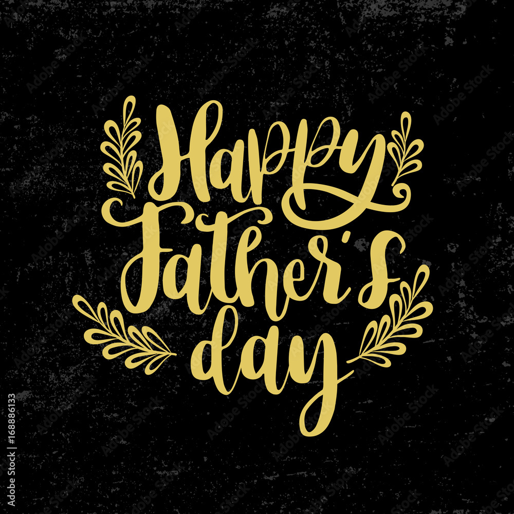 Typography and lettering with design elements and silhouettes for a happy father's day